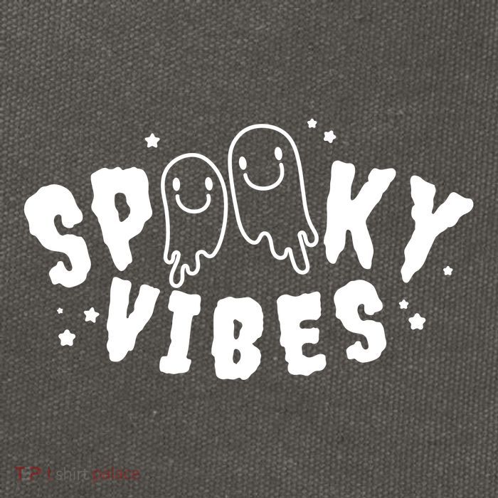 Spooky Vibes Halloween Ghost Cute Cotton Canvas Backpack