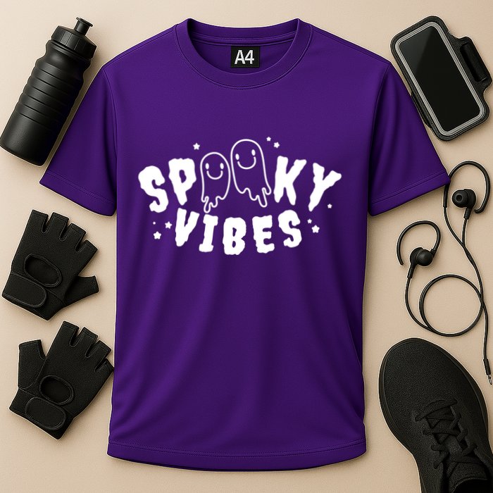 Spooky Vibes Halloween Ghost Cute Cooling Performance Crew T-Shirt