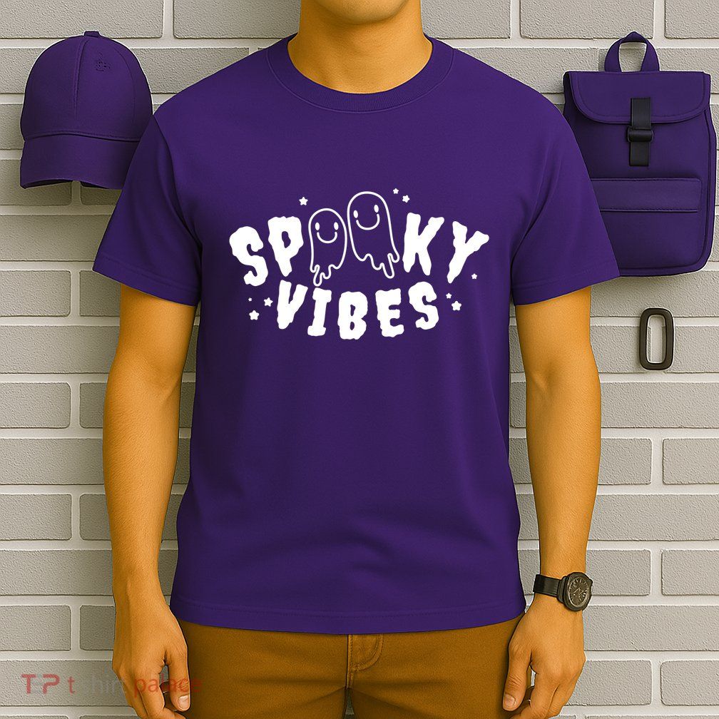 Spooky Vibes Halloween Ghost Cute T-Shirt