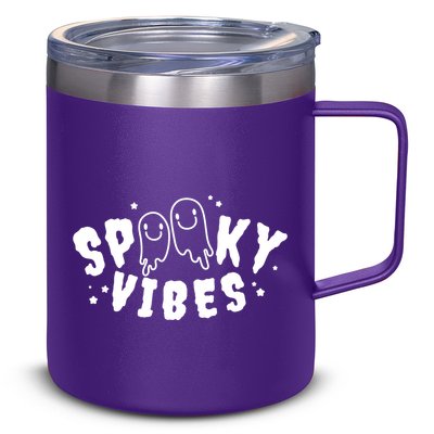 Spooky Vibes Halloween Ghost Cute 12oz Stainless Steel Coffee Mug