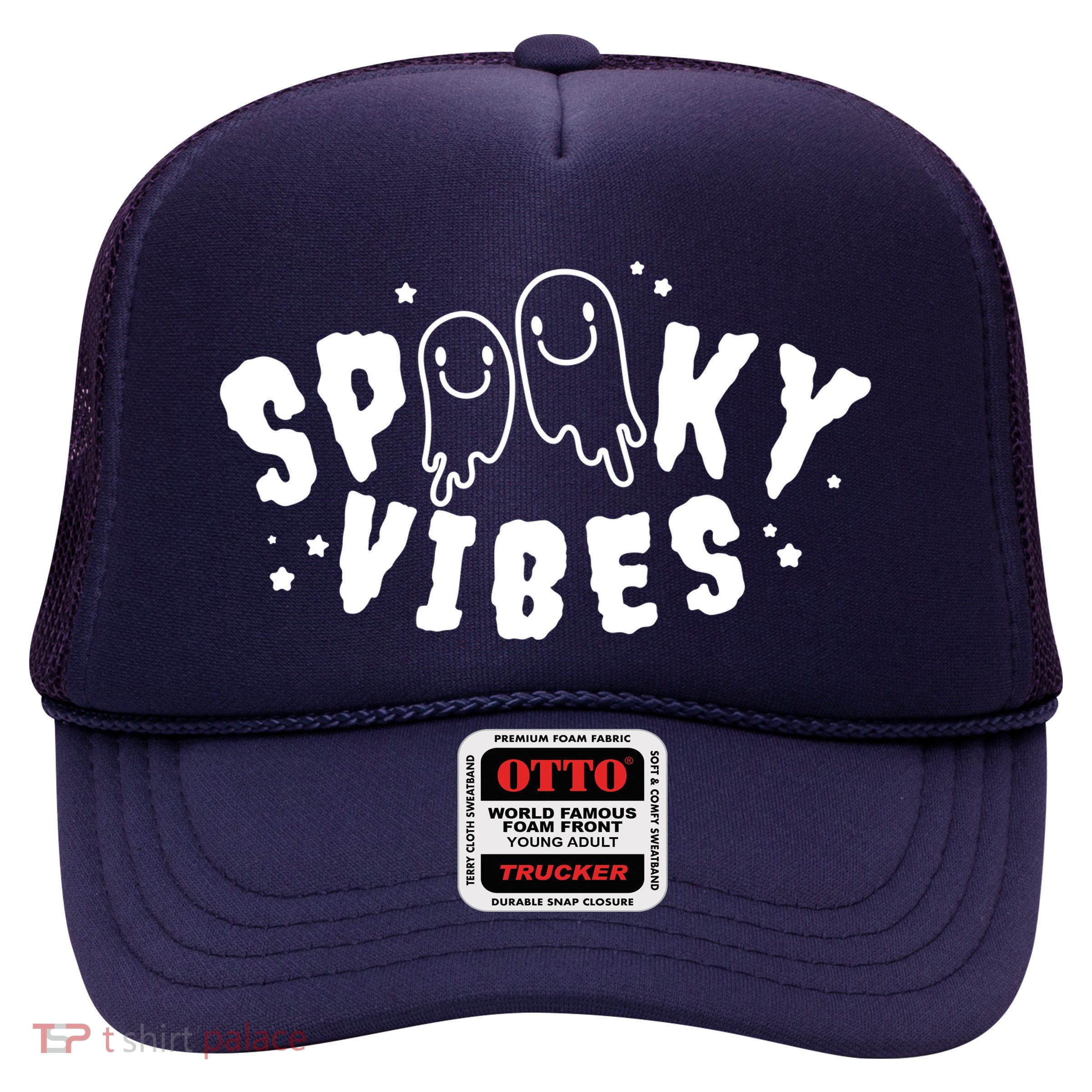 Spooky Vibes Halloween Ghost Cute Trucker Hat