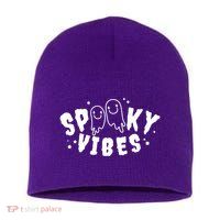 Spooky Vibes Halloween Ghost Cute Short Acrylic Beanie