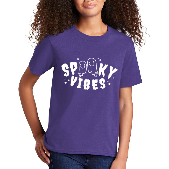 Spooky Vibes Halloween Ghost Cute Kids T-Shirt