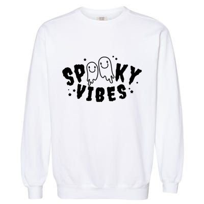 Spooky Vibes Halloween Ghost Cute Garment-Dyed Sweatshirt