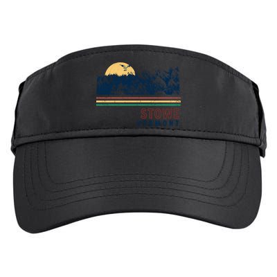 Stowe Vermont Hiking Skiing Retro Cool Gift Adult Drive Performance Visor