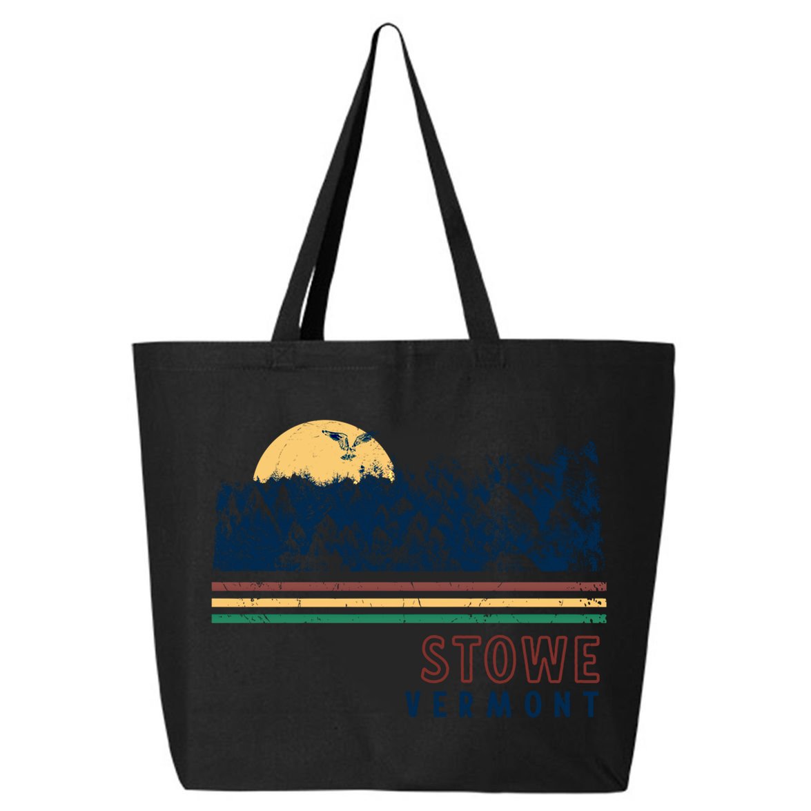 Stowe Vermont Hiking Skiing Retro Cool Gift 25L Jumbo Tote