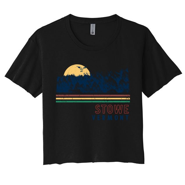 Stowe Vermont Hiking Skiing Retro Cool Gift Crop Top