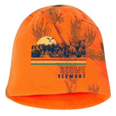 Stowe Vermont Hiking Skiing Retro Cool Gift Kati - Camo Knit Beanie