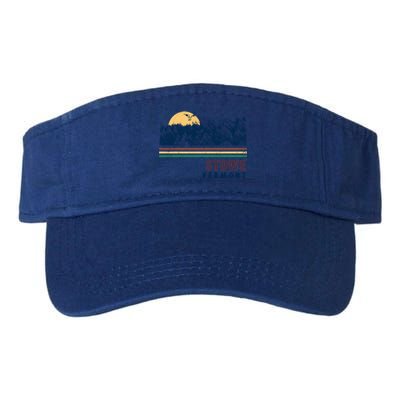 Stowe Vermont Hiking Skiing Retro Cool Gift Valucap Bio-Washed Visor