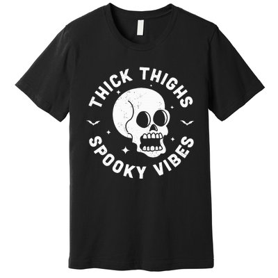 Spooky Vibes Halloween Skull Workout Leggings Premium T-Shirt