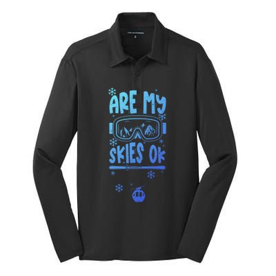 Ski Vacation Humor: Are My Skies Ok Apres Ski Gift Silk Touch Performance Long Sleeve Polo