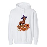 Spooky Vizsla Halloween Dog Design Design Garment-Dyed Fleece Hoodie