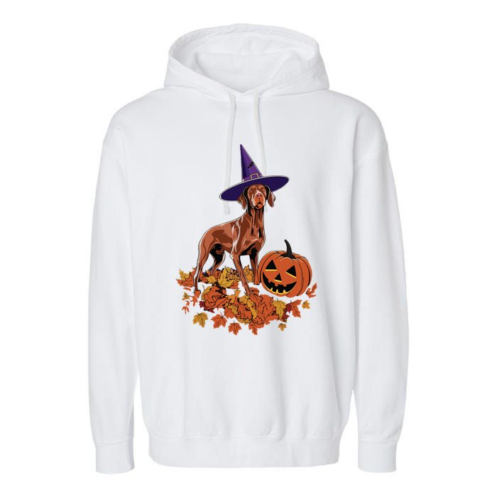 Spooky Vizsla Halloween Dog Design Design Garment-Dyed Fleece Hoodie