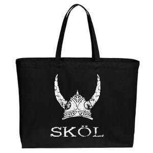 Skol Viking Helmet Nordic Scandinavian Norse Mythology Cotton Canvas Jumbo Tote