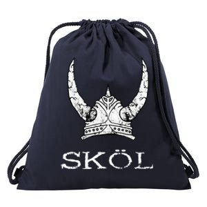 Skol Viking Helmet Nordic Scandinavian Norse Mythology Drawstring Bag