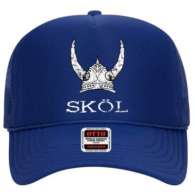 Skol Viking Helmet Nordic Scandinavian Norse Mythology High Crown Mesh Back Trucker Hat