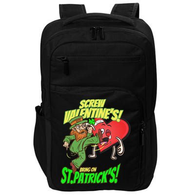 screw valentine heart funny st.patrick's day Impact Tech Backpack