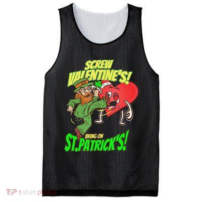 screw valentine heart funny st.patrick's day Mesh Reversible Basketball Jersey Tank