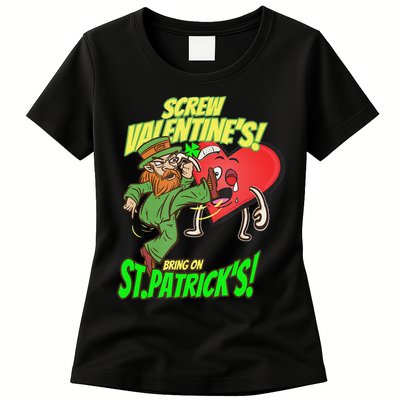 screw valentine heart funny st.patrick's day Womens T-Shirt