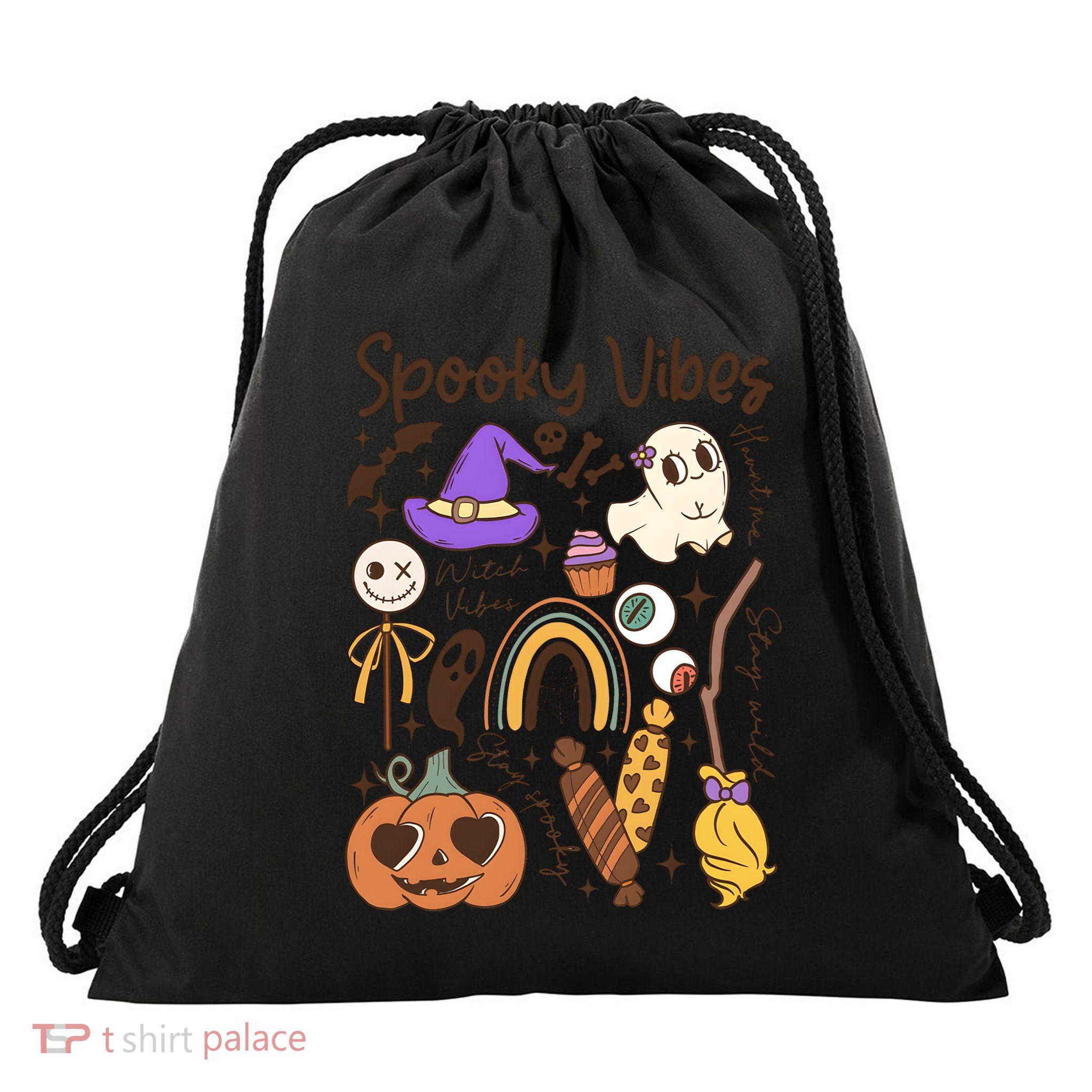 Spooky Vibes Halloween Drawstring Bag