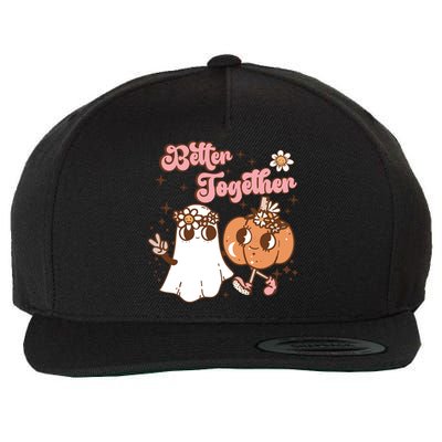 Spooky Vibes Halloween Better Together Cute Ghost Pumpkin Great Gift Wool Snapback Cap