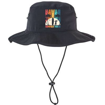 Surfing Vintage Hawaii Summer Vibes Tropical Palm Gift Bucket Hat