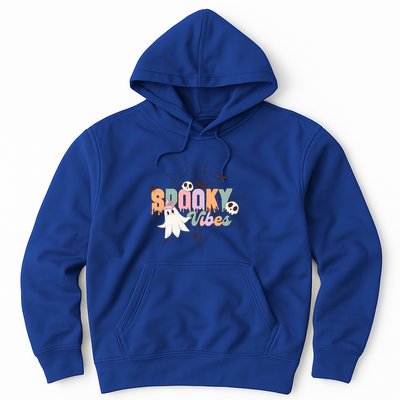Spooky Vibes Halloween Ghost Spider Web Festive Design Gift Hoodie
