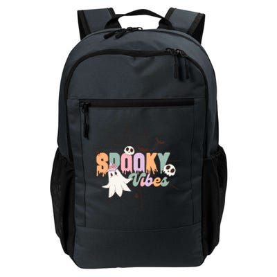 Spooky Vibes Halloween Ghost Spider Web Festive Design Gift Daily Commute Backpack