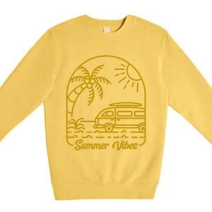 Summer Vibes Illustration Premium Crewneck Sweatshirt