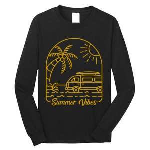 Summer Vibes Illustration Long Sleeve Shirt