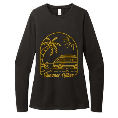 Summer Vibes Illustration Womens CVC Long Sleeve Shirt