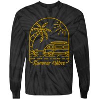 Summer Vibes Illustration Tie-Dye Long Sleeve Shirt