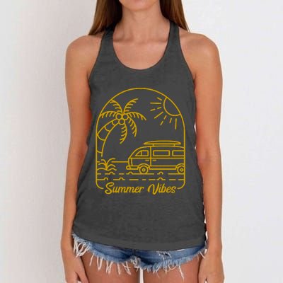 Summer Vibes Illustration Women's Knotted Racerback Tank