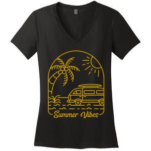 Summer Vibes Illustration Women's V-Neck T-Shirt