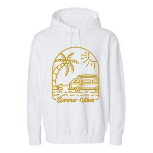 Summer Vibes Illustration Garment-Dyed Fleece Hoodie