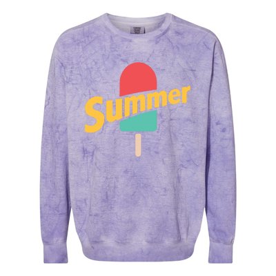 Summer Vacation Ice Cream Popsicle Colorblast Crewneck Sweatshirt