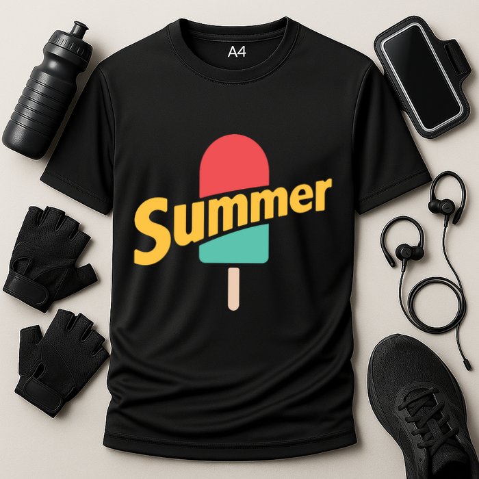 Summer Vacation Ice Cream Popsicle Cooling Performance Crew T-Shirt