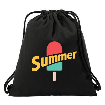 Summer Vacation Ice Cream Popsicle Drawstring Bag