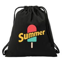 Summer Vacation Ice Cream Popsicle Drawstring Bag