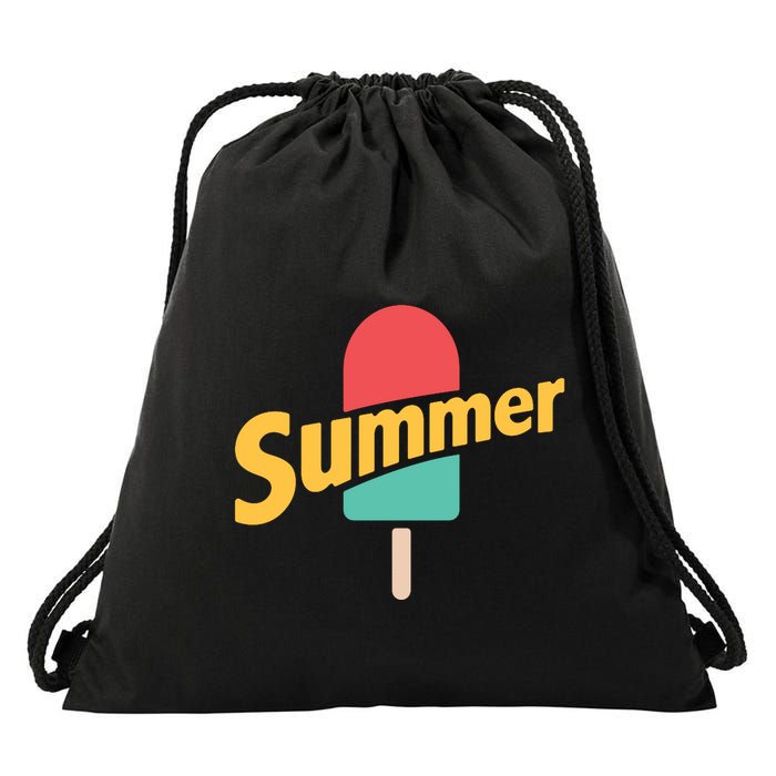 Summer Vacation Ice Cream Popsicle Drawstring Bag