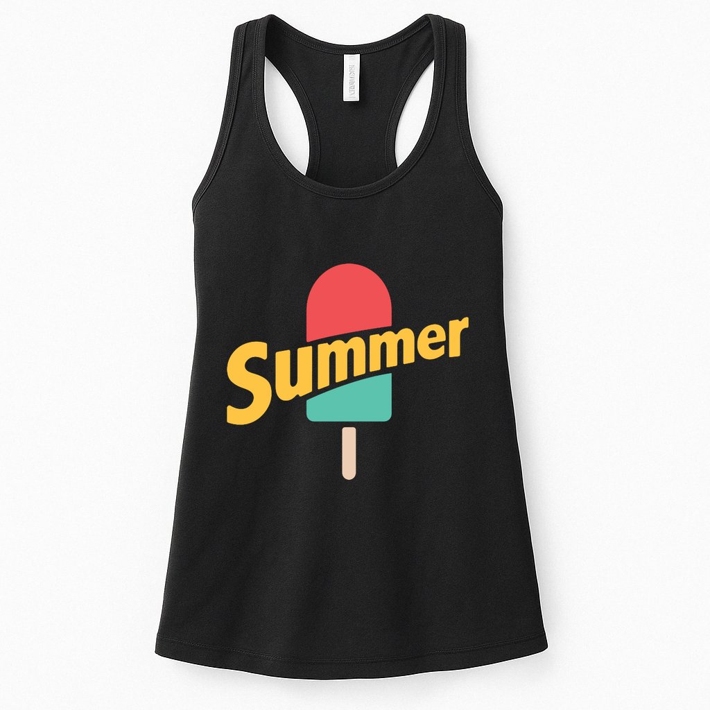 Summer Vacation Ice Cream Popsicle Womens Tank Top