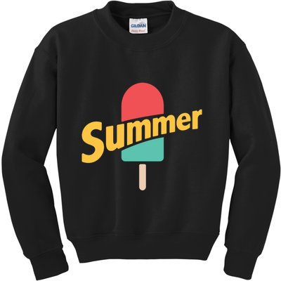 Summer Vacation Ice Cream Popsicle Kids Sweatshirt