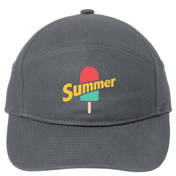 Summer Vacation Ice Cream Popsicle 7-Panel Snapback Hat