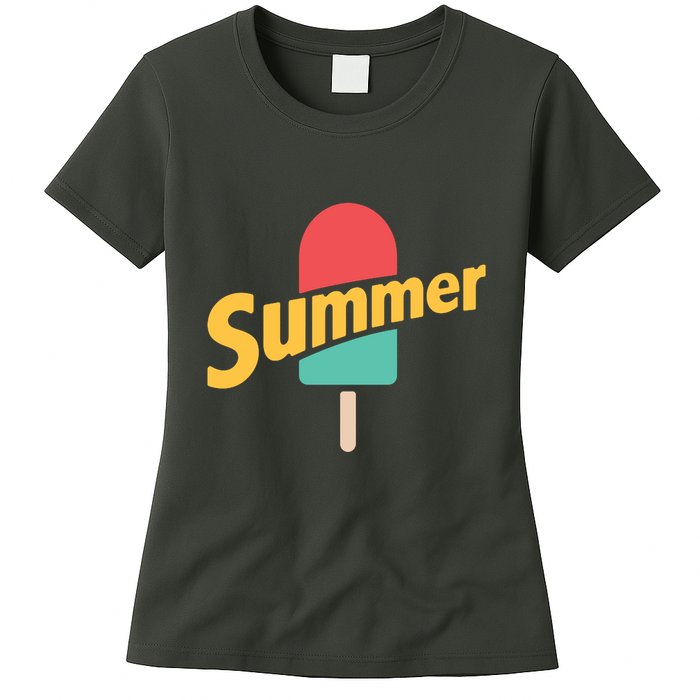 Summer Vacation Ice Cream Popsicle Womens T-Shirt