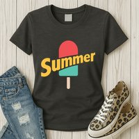 Summer Vacation Ice Cream Popsicle Womens T-Shirt