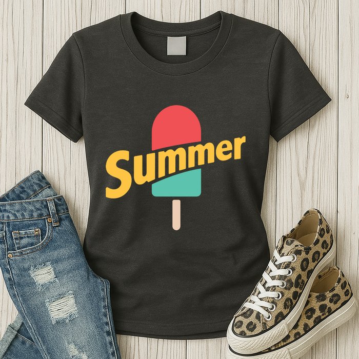 Summer Vacation Ice Cream Popsicle Womens T-Shirt
