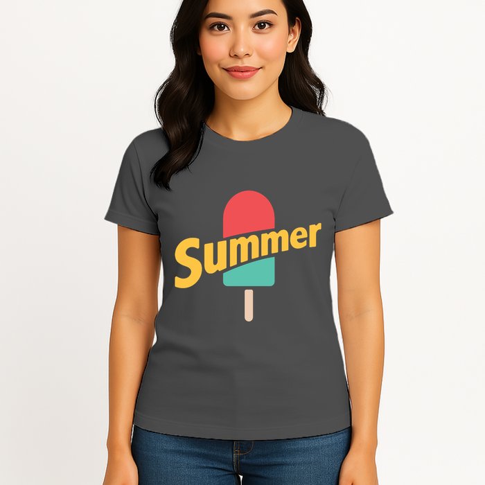 Summer Vacation Ice Cream Popsicle Womens T-Shirt