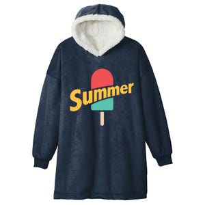 Summer Vacation Ice Cream Popsicle Hooded Wearable Blanket