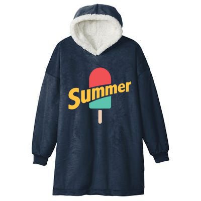 Summer Vacation Ice Cream Popsicle Hooded Wearable Blanket