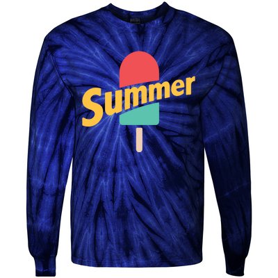 Summer Vacation Ice Cream Popsicle Tie-Dye Long Sleeve Shirt